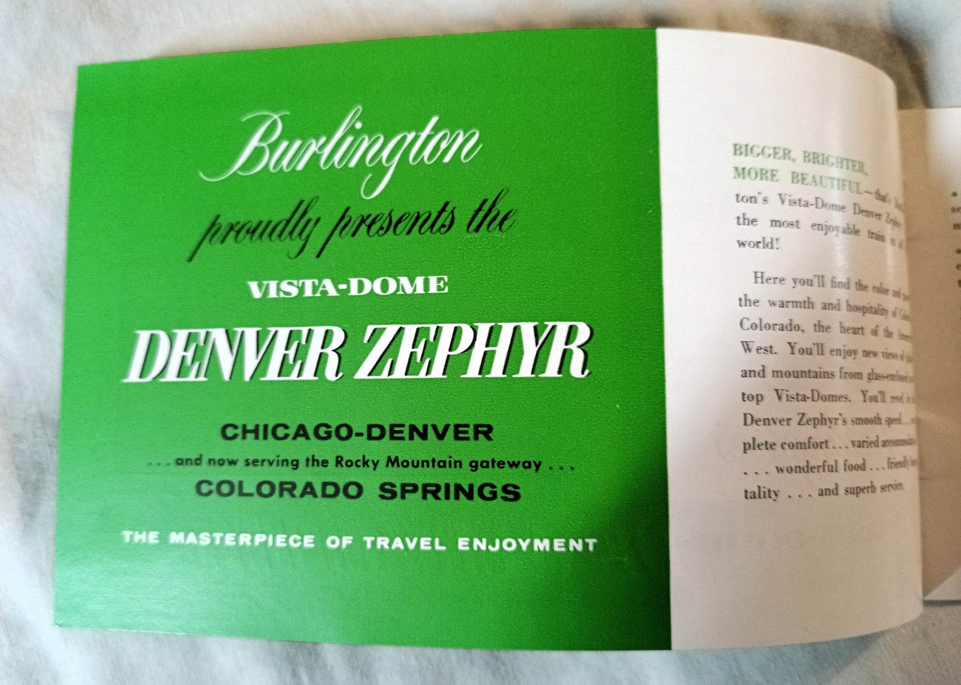 Burlington Route Denver Zephyr Vista-Dome Train Pictorial Booklet 1964 - TulipStuff