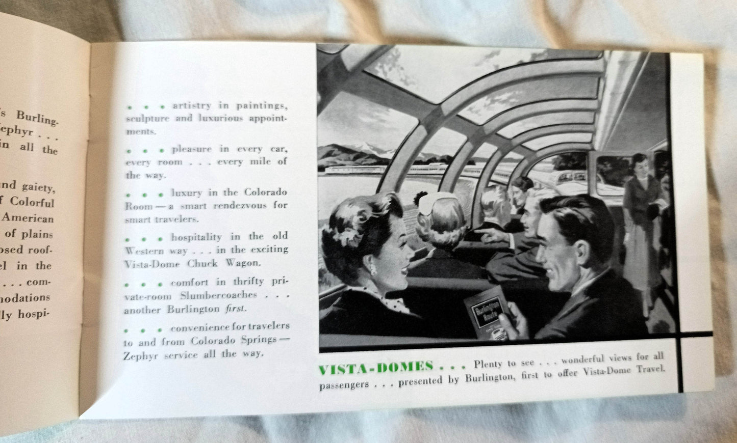 Burlington Route Denver Zephyr Vista-Dome Train Pictorial Booklet 1964 - TulipStuff