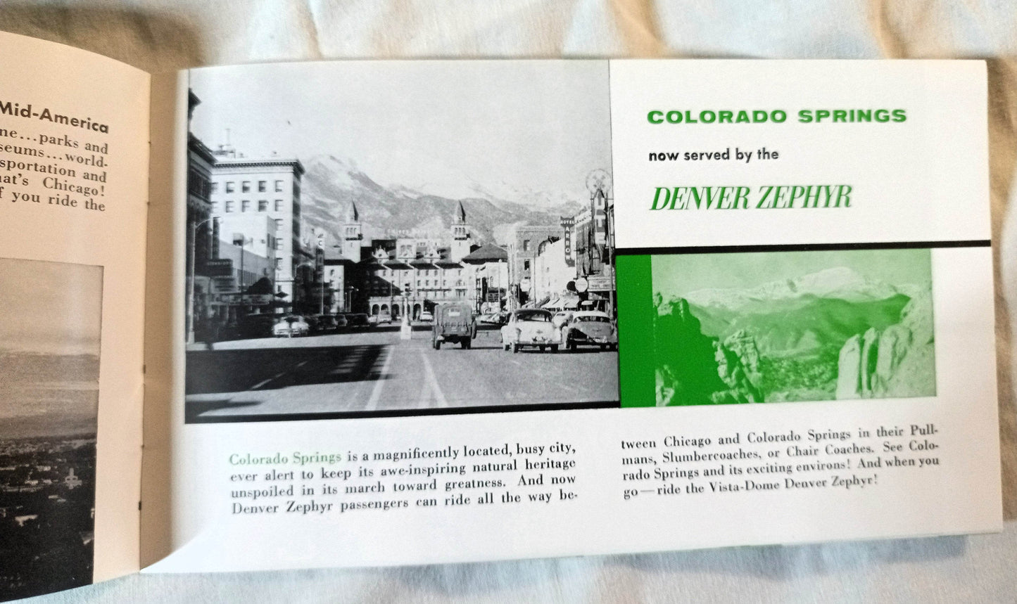 Burlington Route Denver Zephyr Vista-Dome Train Pictorial Booklet 1964 - TulipStuff