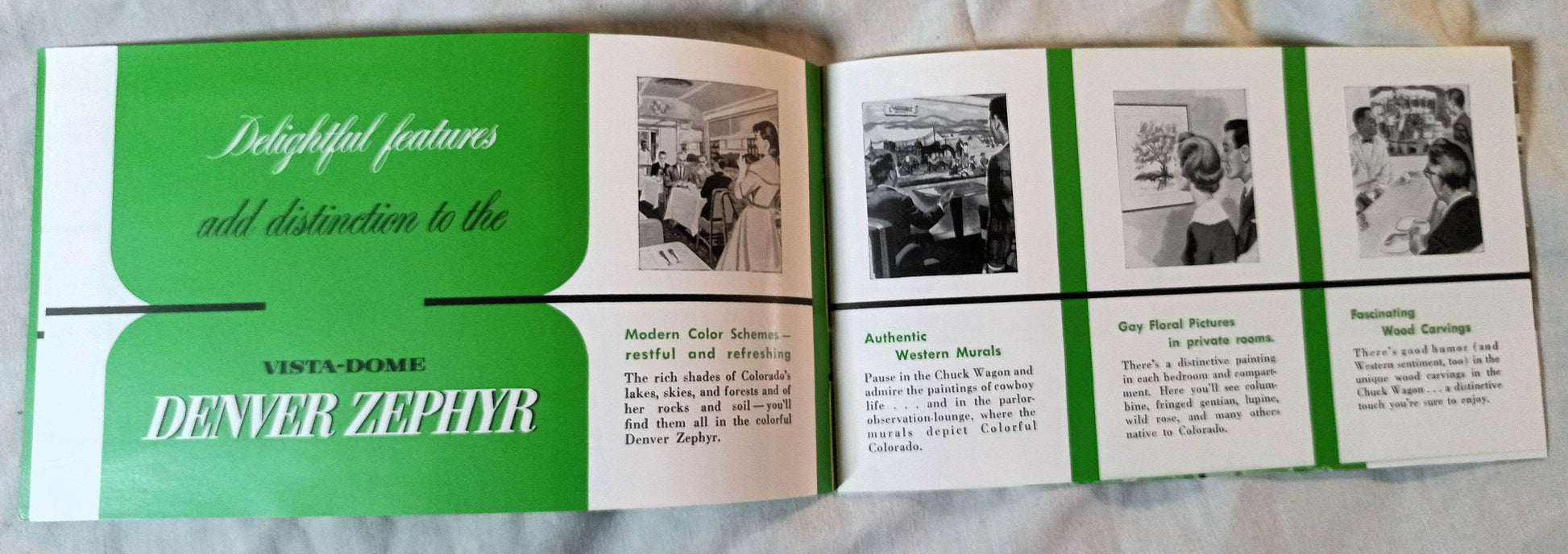 Burlington Route Denver Zephyr Vista-Dome Train Pictorial Booklet 1964 - TulipStuff