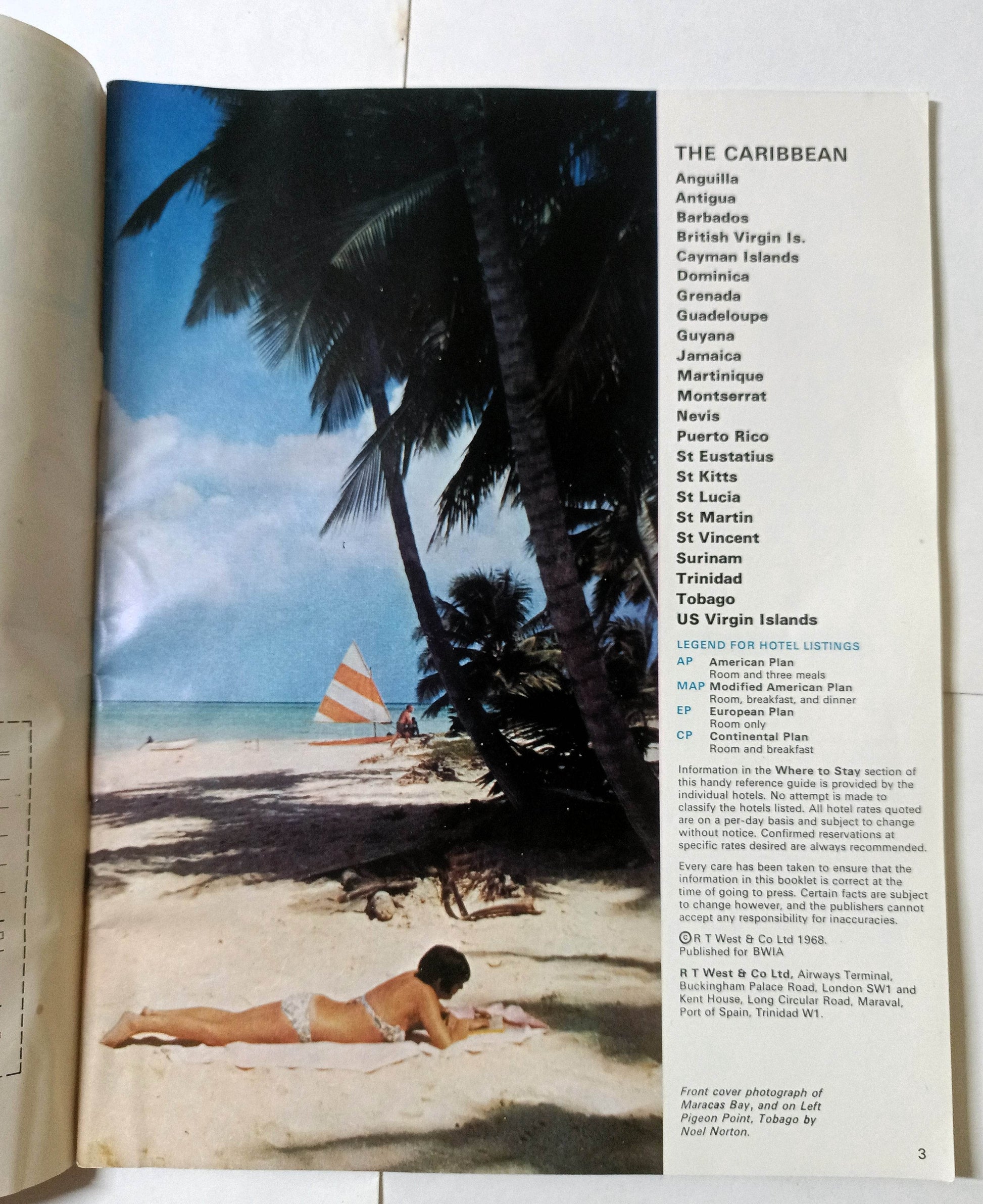 BWIA Caribbean Vacation Planner British West Indian Airways 1968 - TulipStuff