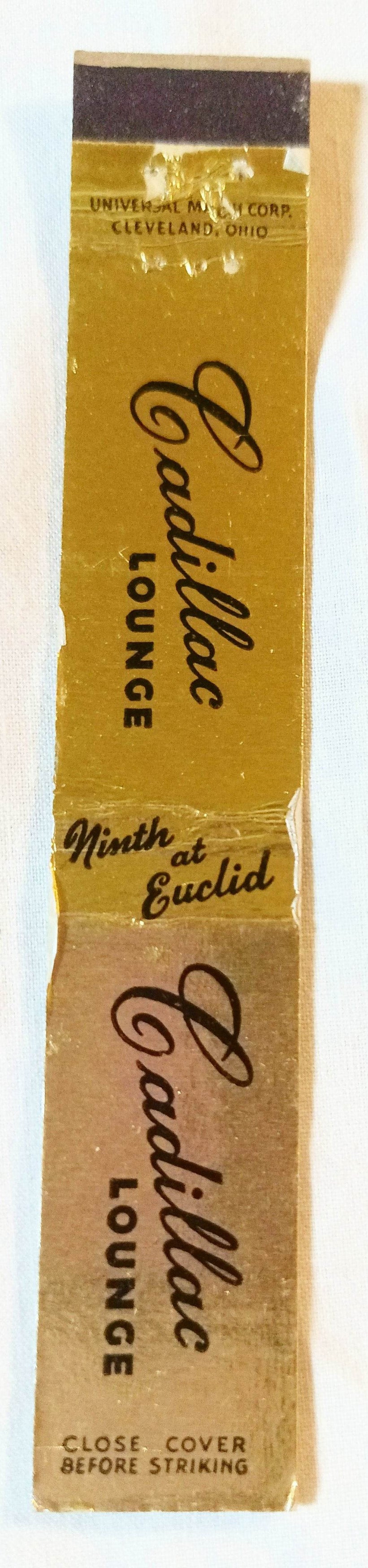 Cadillac Lounge Cleveland Gay Bar Ninth Euclid Matchbook Cover 1950's - TulipStuff