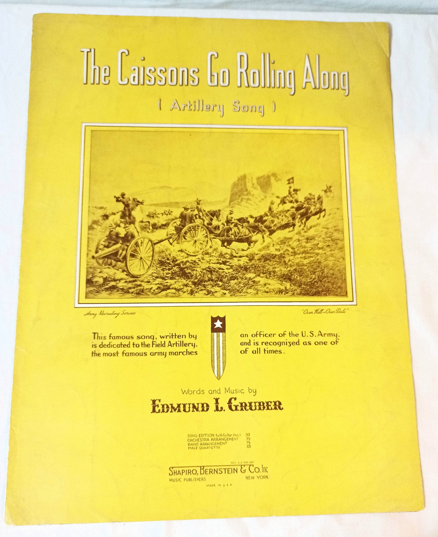 The Caissons Go Rolling Along Artillery Song Gruber Sheet Music 1936 - TulipStuff