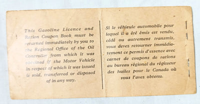 Canada Gasoline Ration Coupon Book Armed Forces Leave Allotment 1945 - TulipStuff