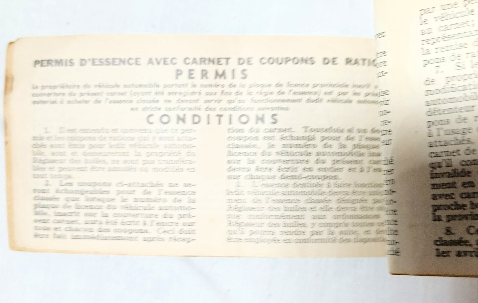 Canada Gasoline Ration Coupon Book Armed Forces Leave Allotment 1945 - TulipStuff