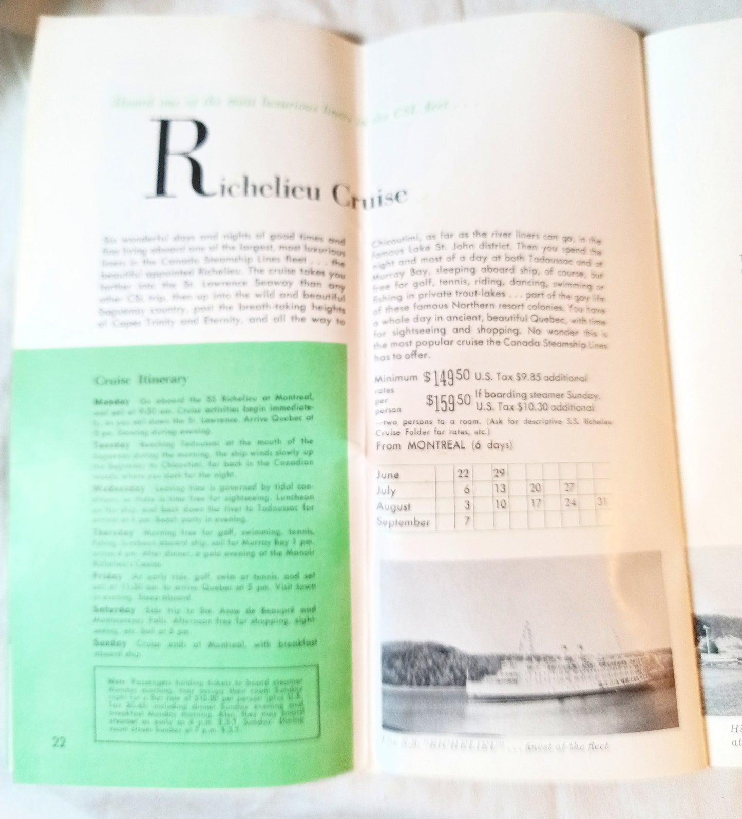 Canada Steamship Lines 1959 ss Tadoussac ss St Lawrence ss Richelieu - TulipStuff