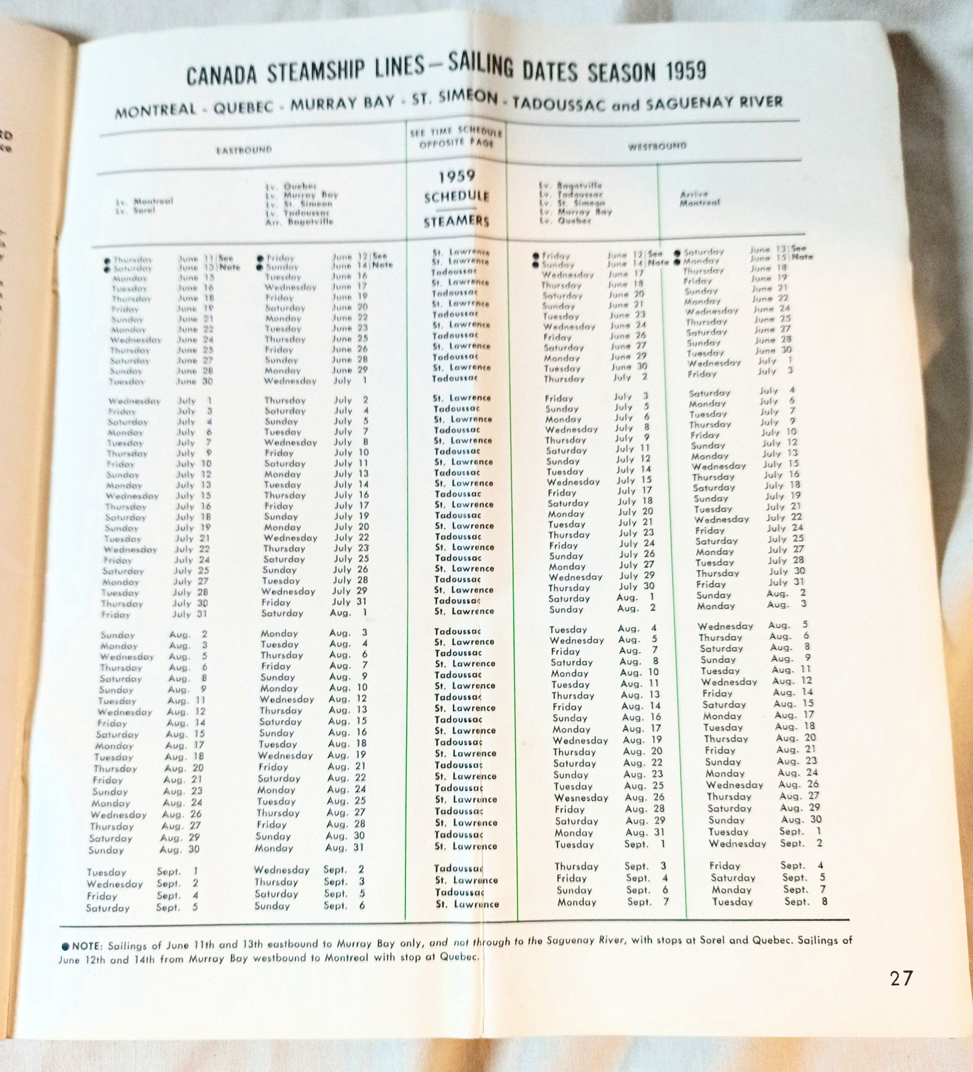 Canada Steamship Lines 1959 ss Tadoussac ss St Lawrence ss Richelieu - TulipStuff