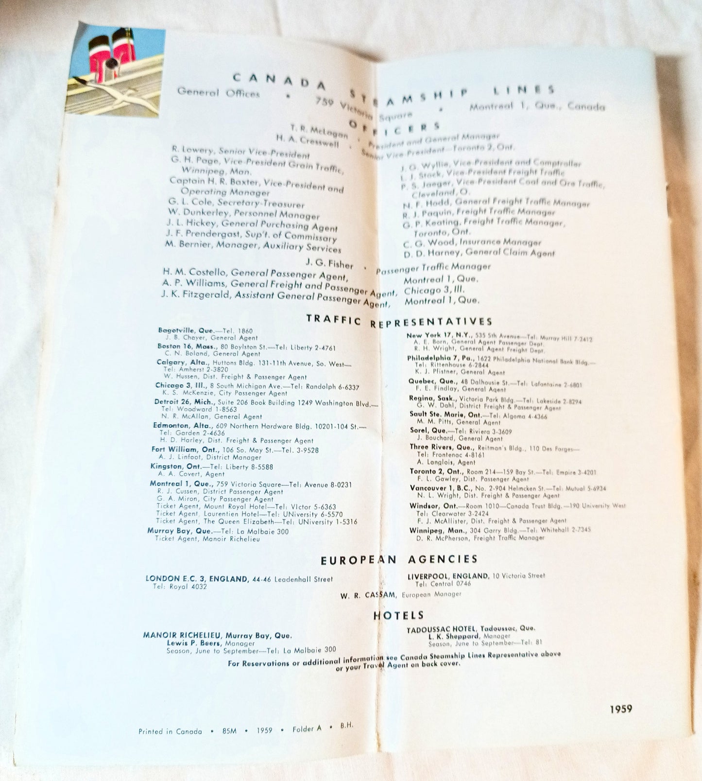 Canada Steamship Lines 1959 ss Tadoussac ss St Lawrence ss Richelieu - TulipStuff