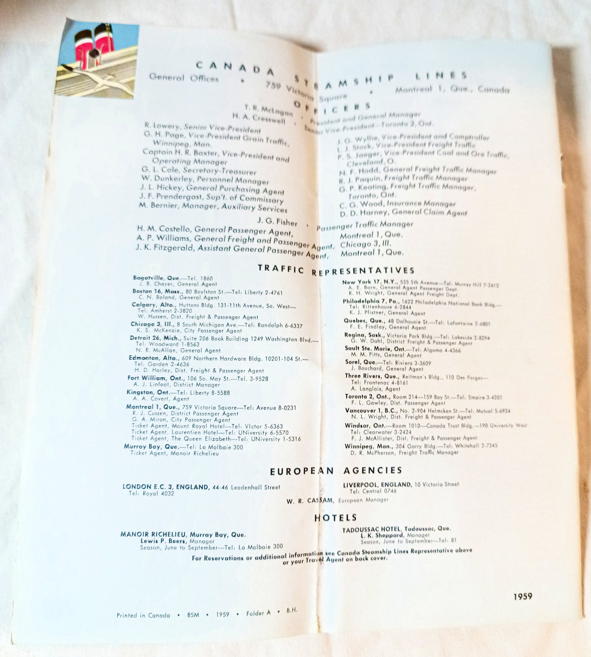 Canada Steamship Lines 1959 ss Tadoussac ss St Lawrence ss Richelieu - TulipStuff