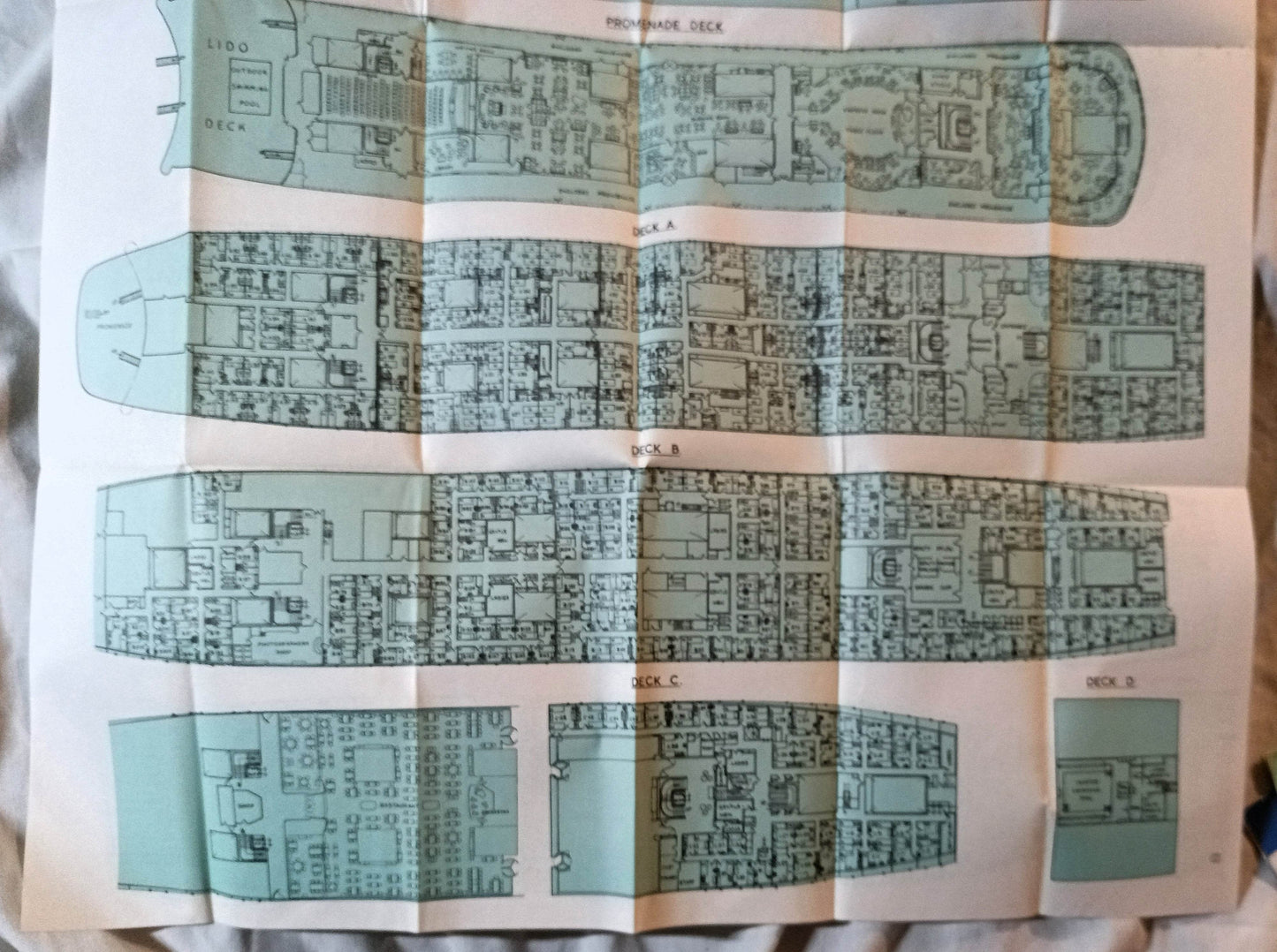 Canadian Pacific Empress Of Canada / Empress Of England Deck Plan 1960's - TulipStuff