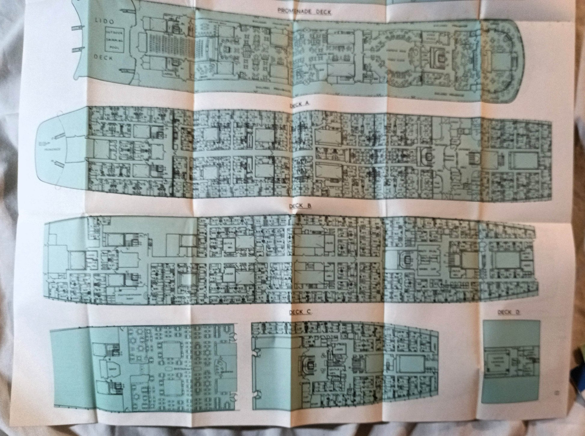 Canadian Pacific Empress Of Canada / Empress Of England Deck Plan 1960's - TulipStuff