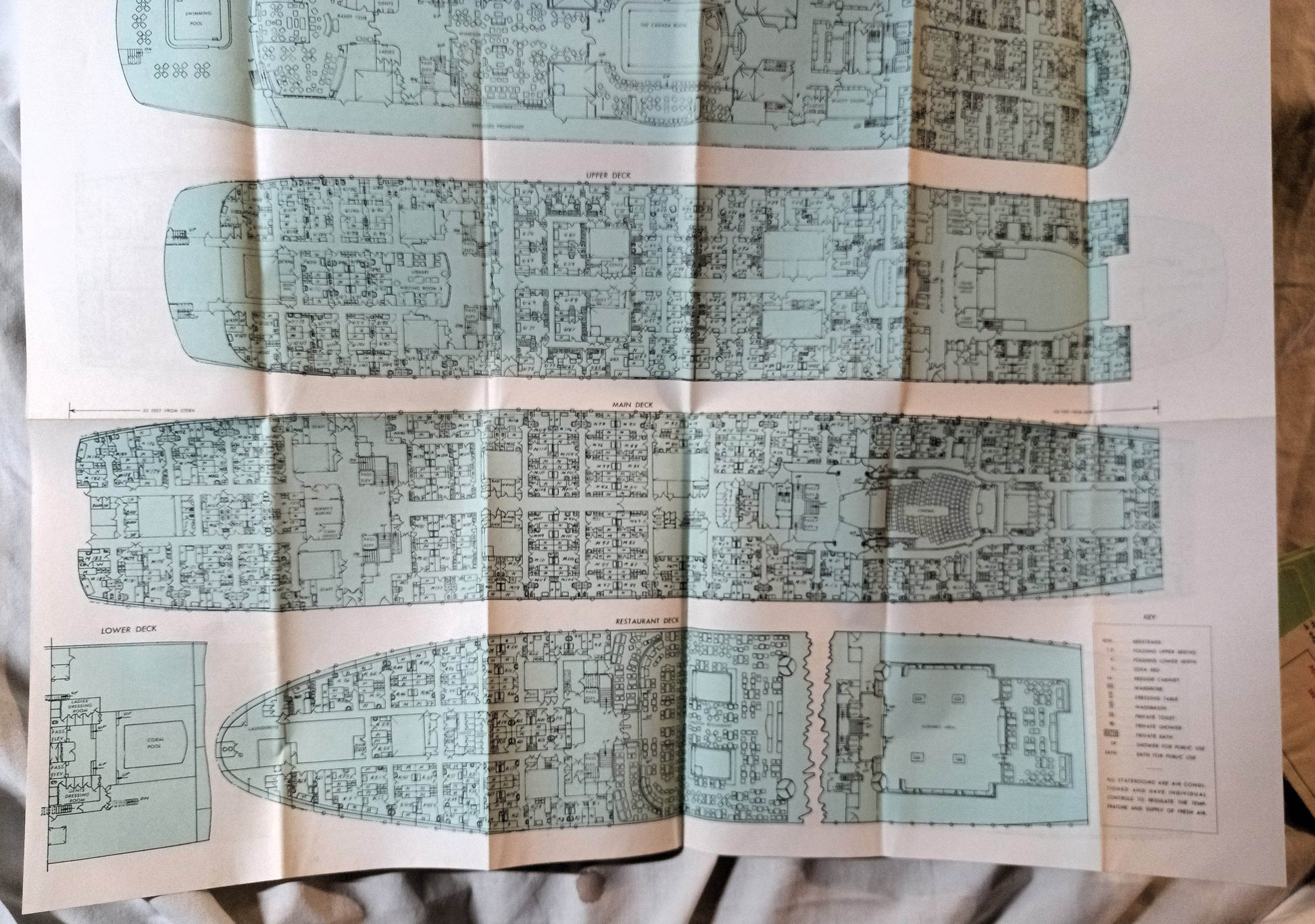 Canadian Pacific Empress Of Canada / Empress Of England Deck Plan 1960's - TulipStuff