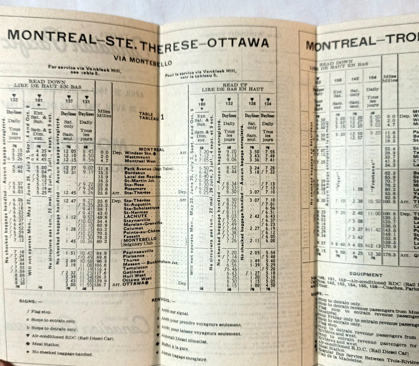 Canadian Pacific 1967 Montreal Folder B Passenger Trains Timetable - TulipStuff