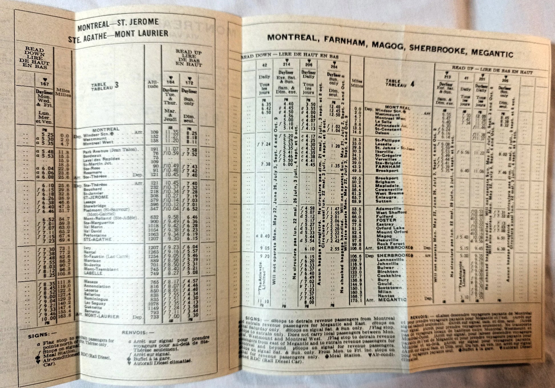 Canadian Pacific 1967 Montreal Folder B Passenger Trains Timetable - TulipStuff