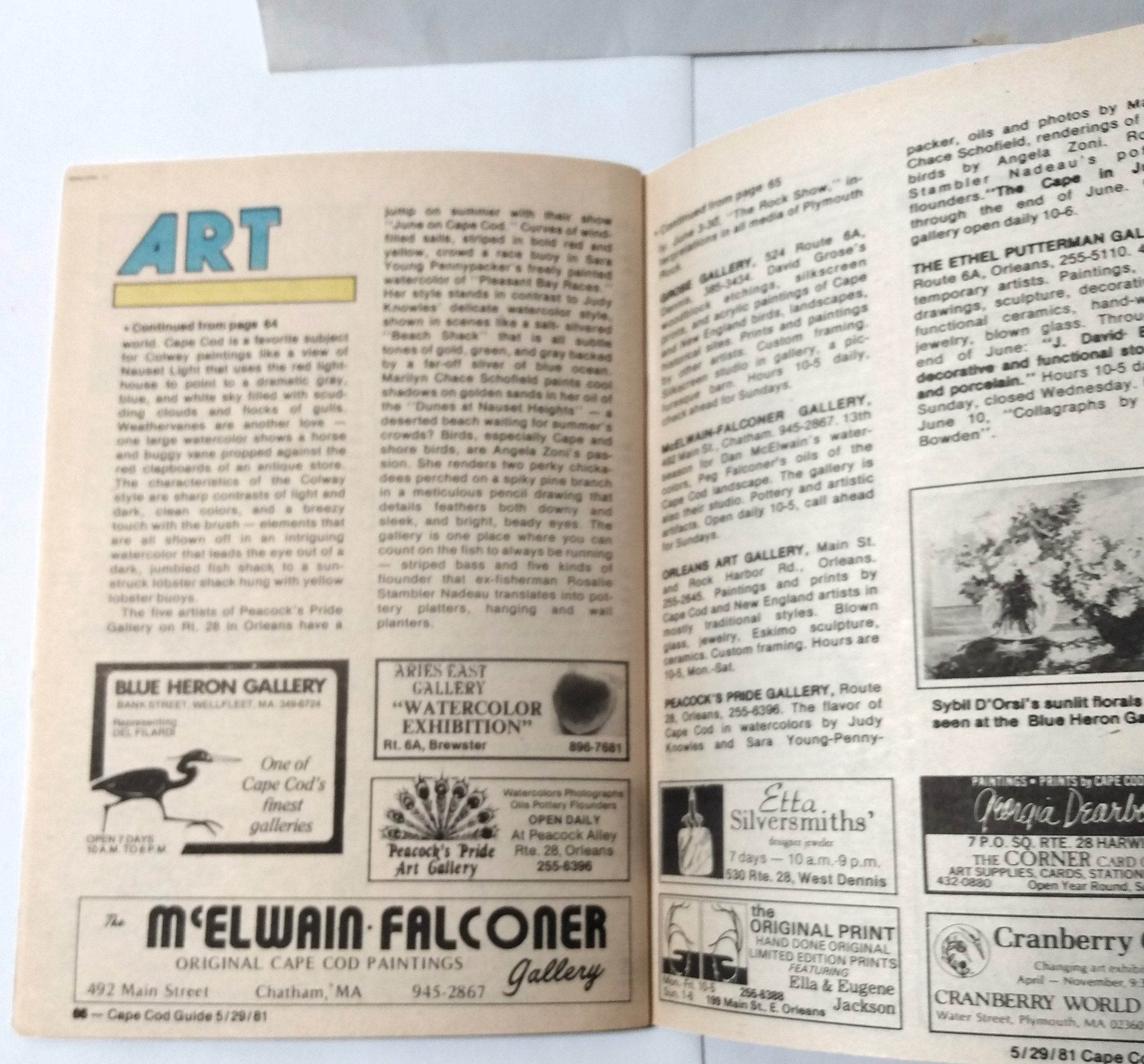 Cape Cod Guide May 29 1981 Calendar Art Food Antiques What-To-Do - TulipStuff