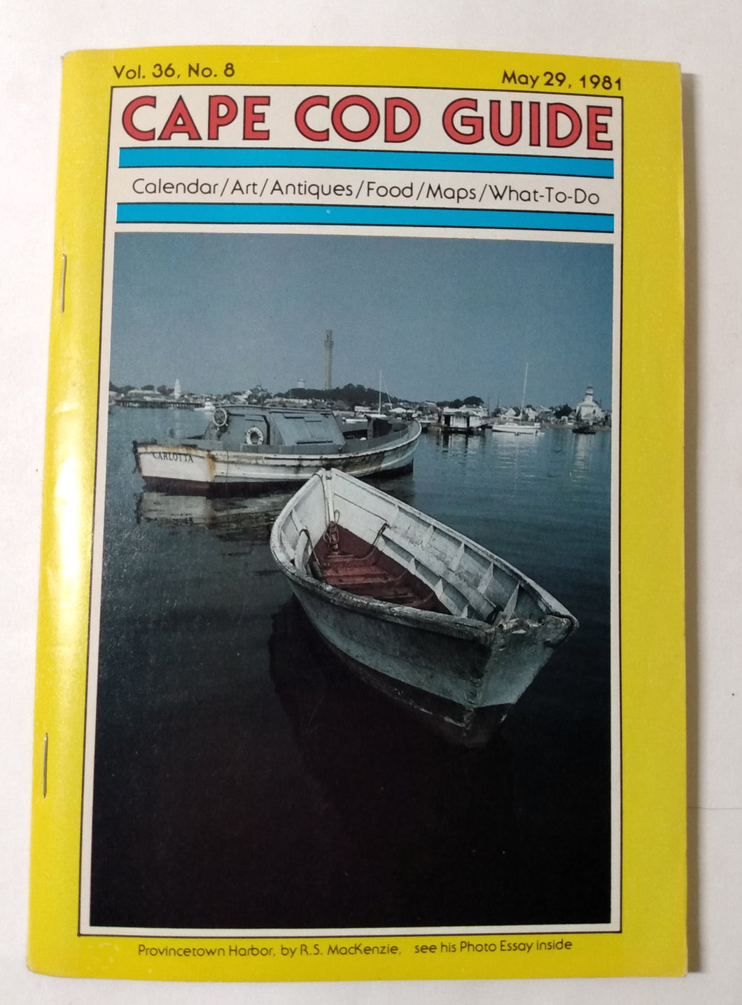 Cape Cod Guide May 29 1981 Calendar Art Food Antiques What-To-Do - TulipStuff