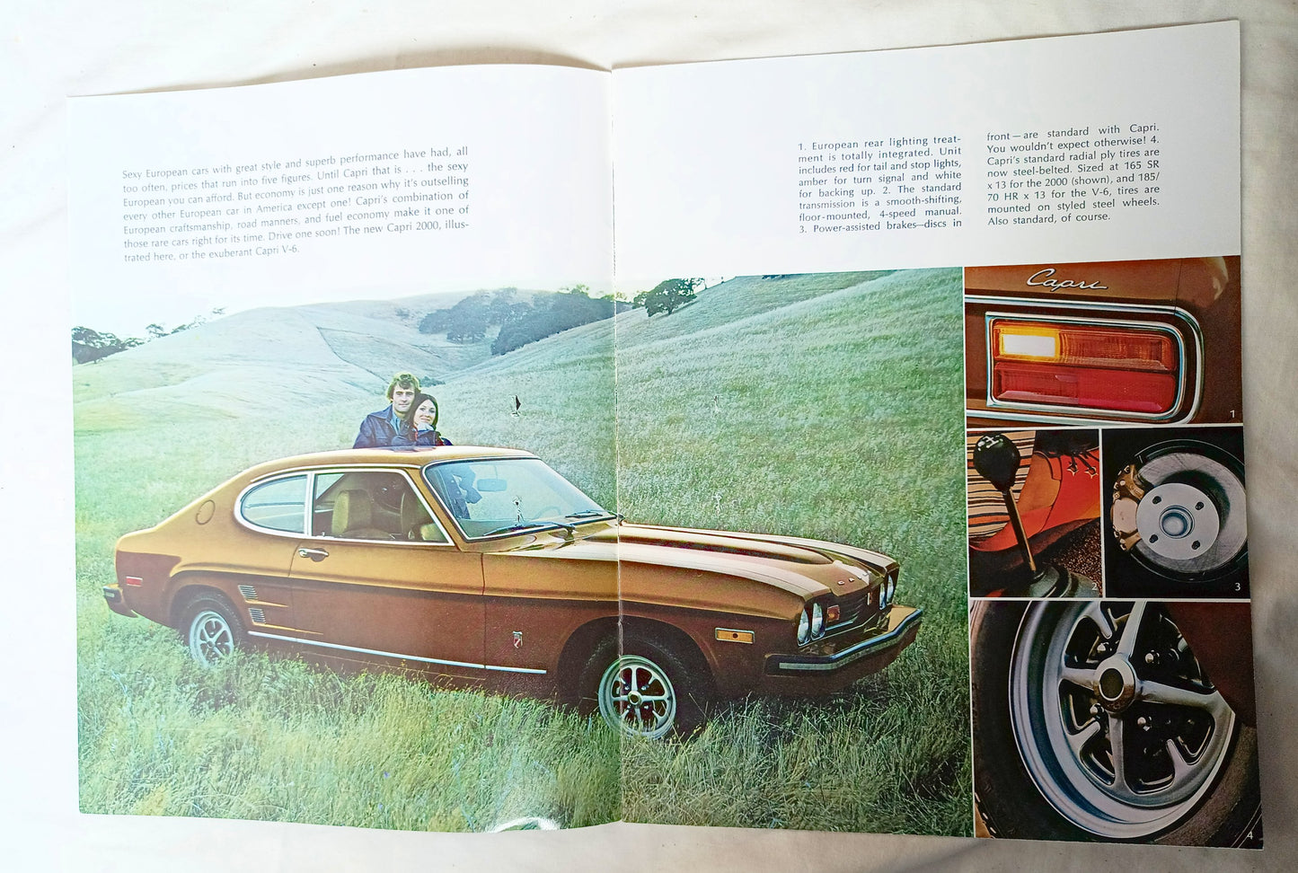 Capri 2000 Capri V-6 1974 US Dealer Sales Brochure Lincoln-Mercury - TulipStuff