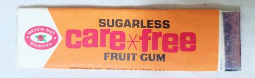 Beech Nut Sugarless Carefree Fruit Chewing Gum Full Stick 1970's - TulipStuff