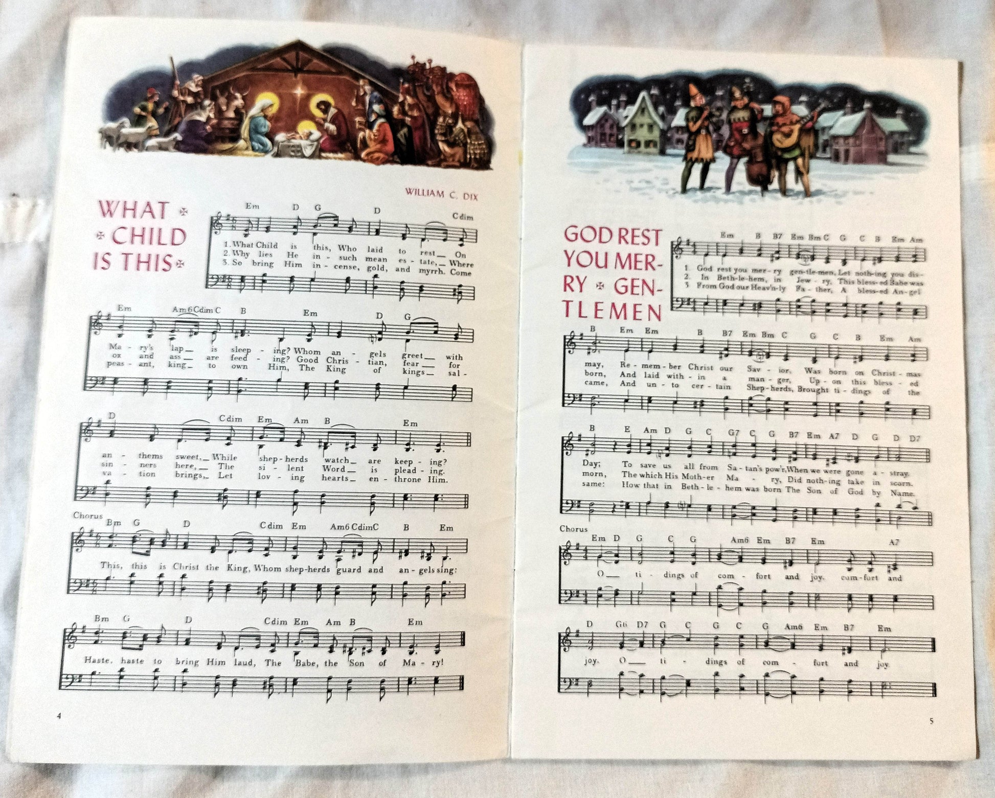 Carols For Christmas 12 Song Sheet Music Booklet 1950's - TulipStuff