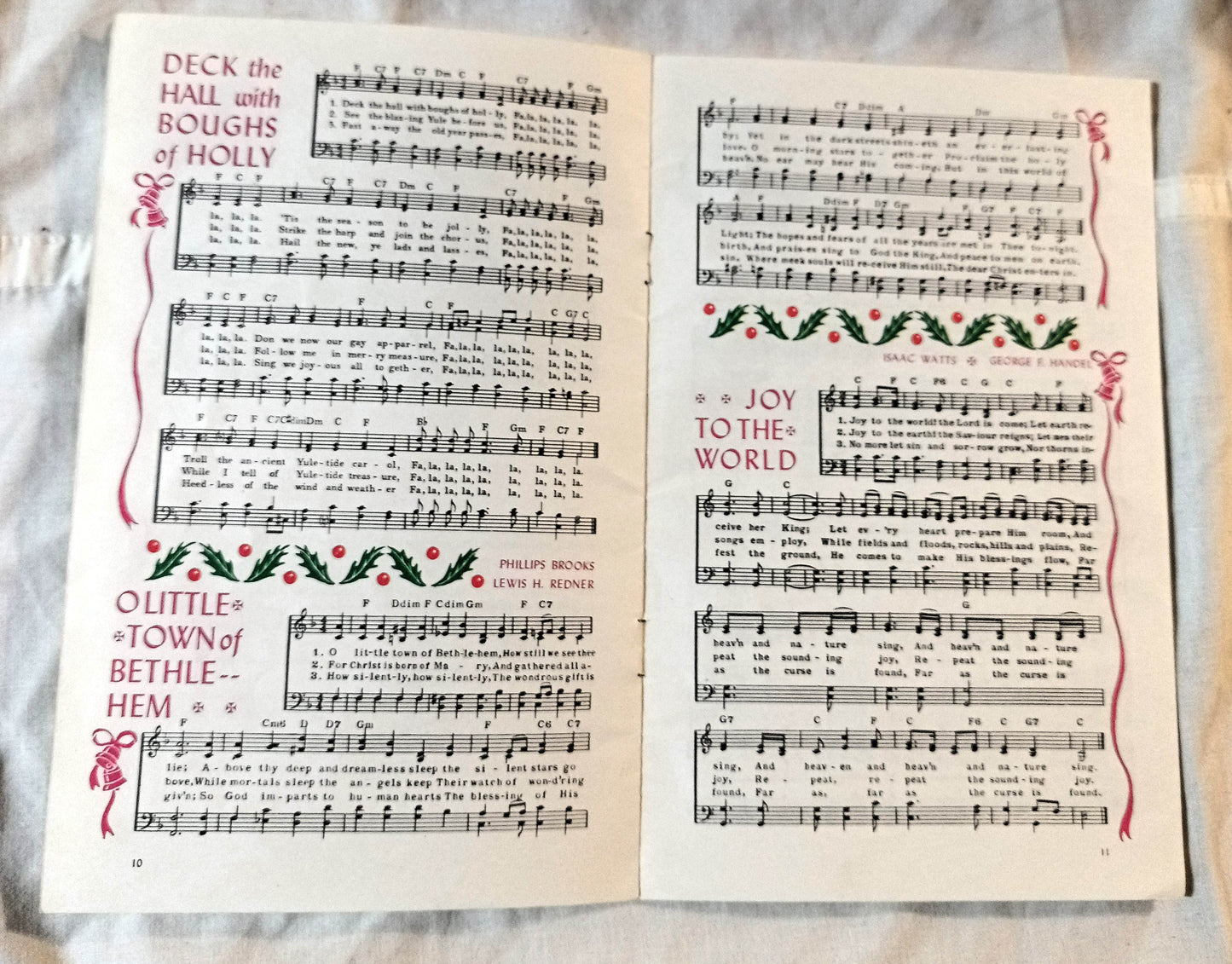 Carols For Christmas 12 Song Sheet Music Booklet 1950's - TulipStuff