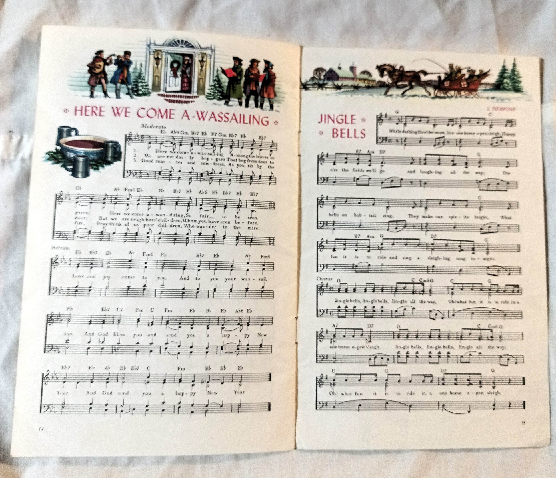 Carols For Christmas 12 Song Sheet Music Booklet 1950's - TulipStuff