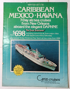 Carras Cruises mts Daphne Winter 1977-78 Caribbean Cruise Brochure - TulipStuff