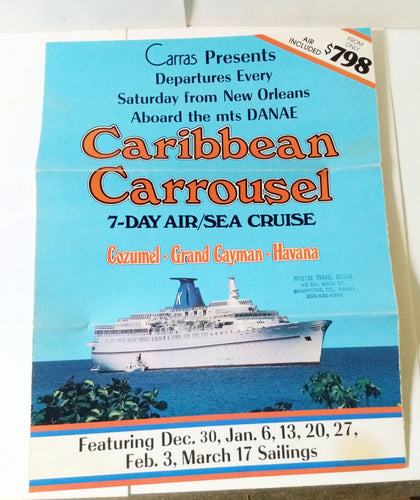 Carras Cruises mts Danae New Orleans Havana 1978 Cruise Brochure - TulipStuff