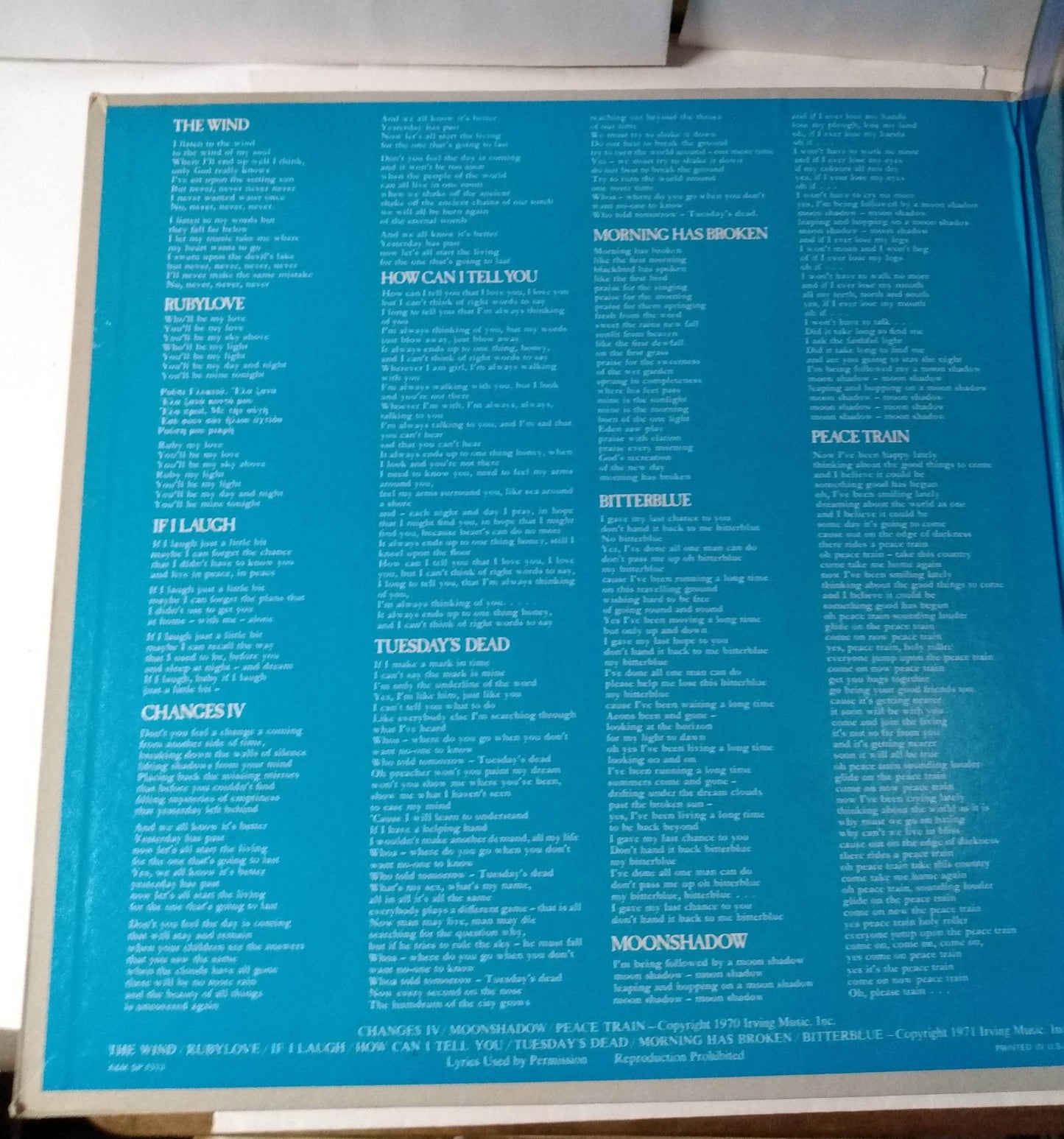 Cat Stevens Teaser And The Firecat 12" Vinyl LP A&M SP 4313 1971 - TulipStuff