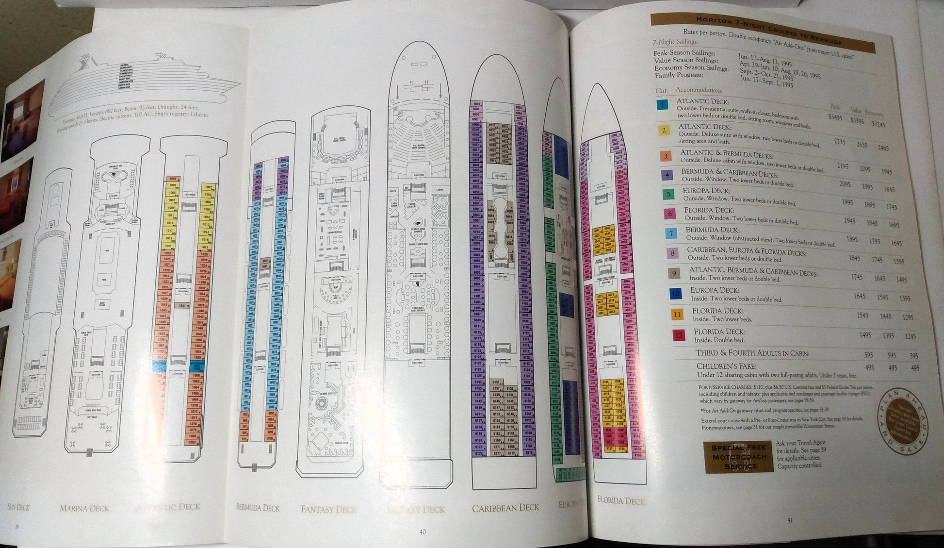 Celebrity Cruises Horizon Meridian Century 1995 Bermuda Brochure - TulipStuff