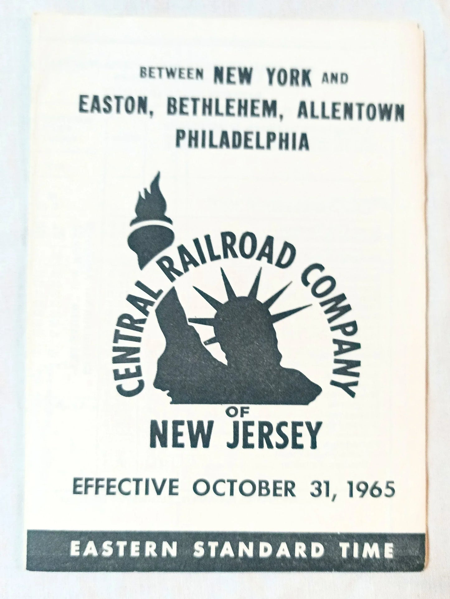 Central Railroad of New Jersey (Jersey Central) NY PA Timetable 1965 - TulipStuff