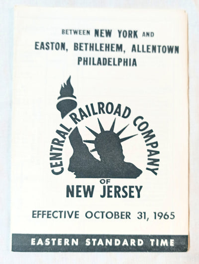 Central Railroad of New Jersey (Jersey Central) NY PA Timetable 1965 - TulipStuff