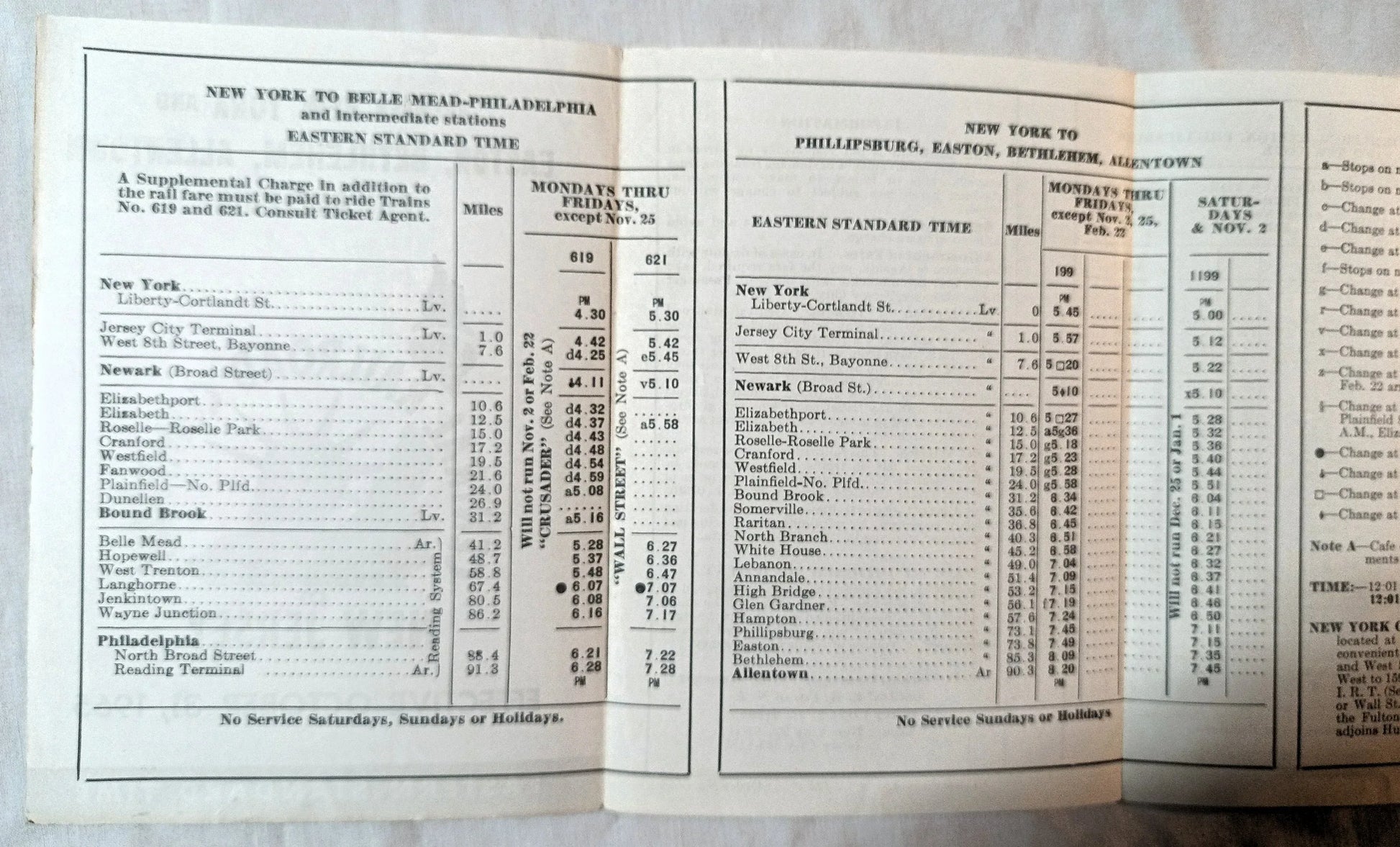 Central Railroad of New Jersey (Jersey Central) NY PA Timetable 1965 - TulipStuff