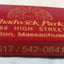 Chadwick Park Restaurant Bar 184 High St Boston Matchbox Early 1980's - TulipStuff