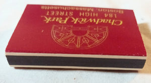 Chadwick Park Restaurant Bar 184 High St Boston Matchbox Early 1980's - TulipStuff