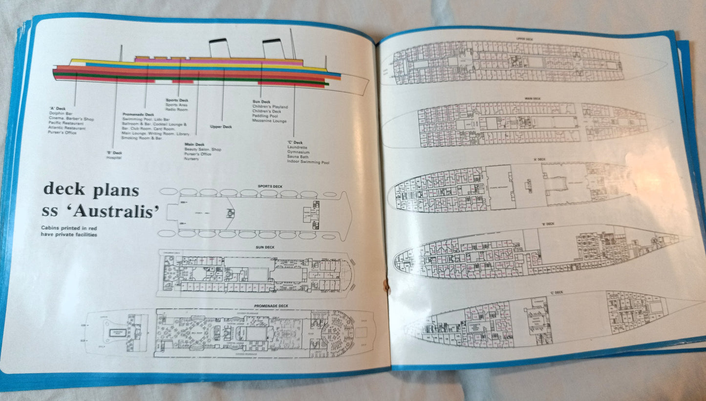 Chandris Lines Australis Britanis Ellinis 1972 Around The World Brochure - TulipStuff