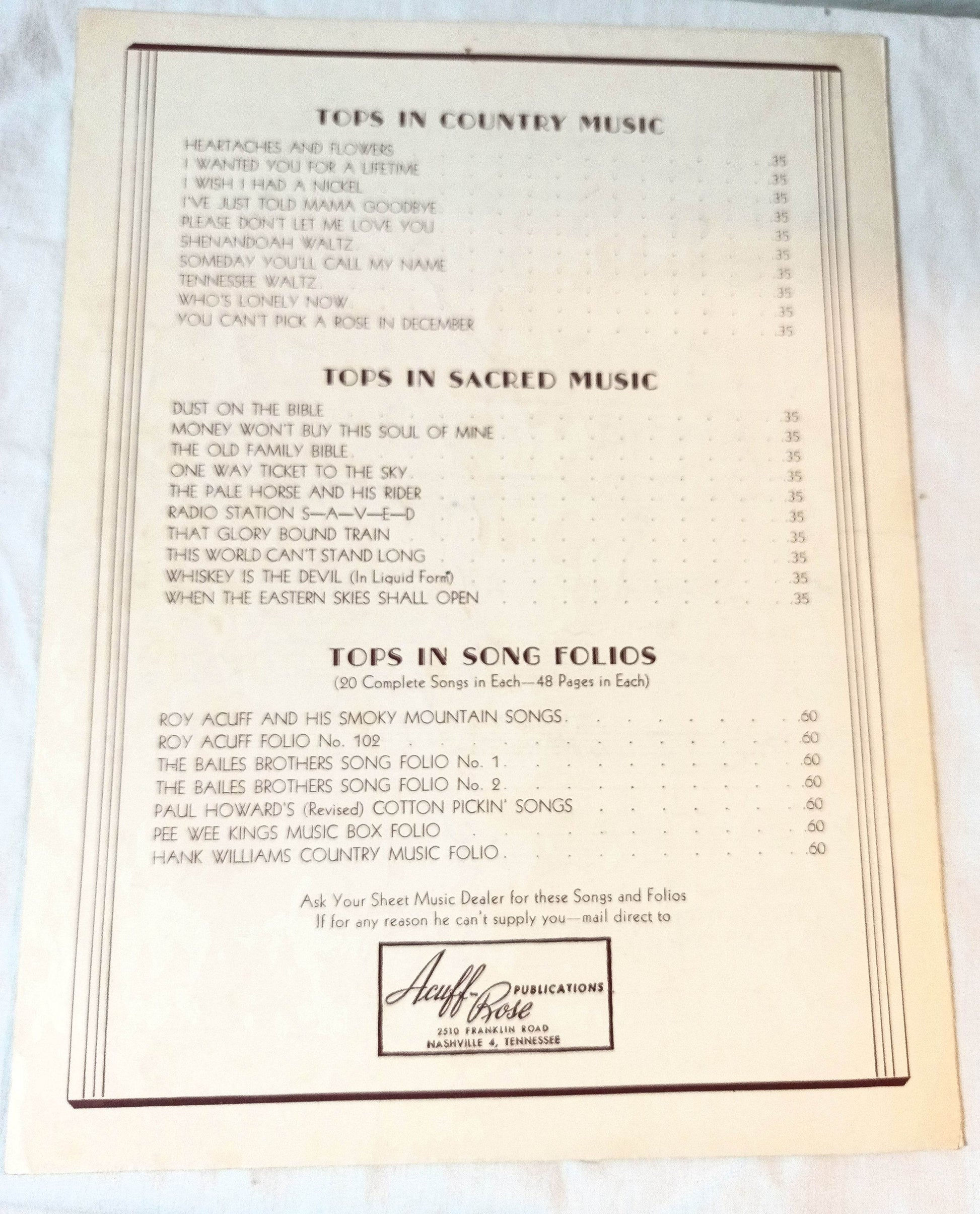 Chattanoogie Shoe Shine Boy Red Foley Jack Stapp Sheet Music 1950 - TulipStuff
