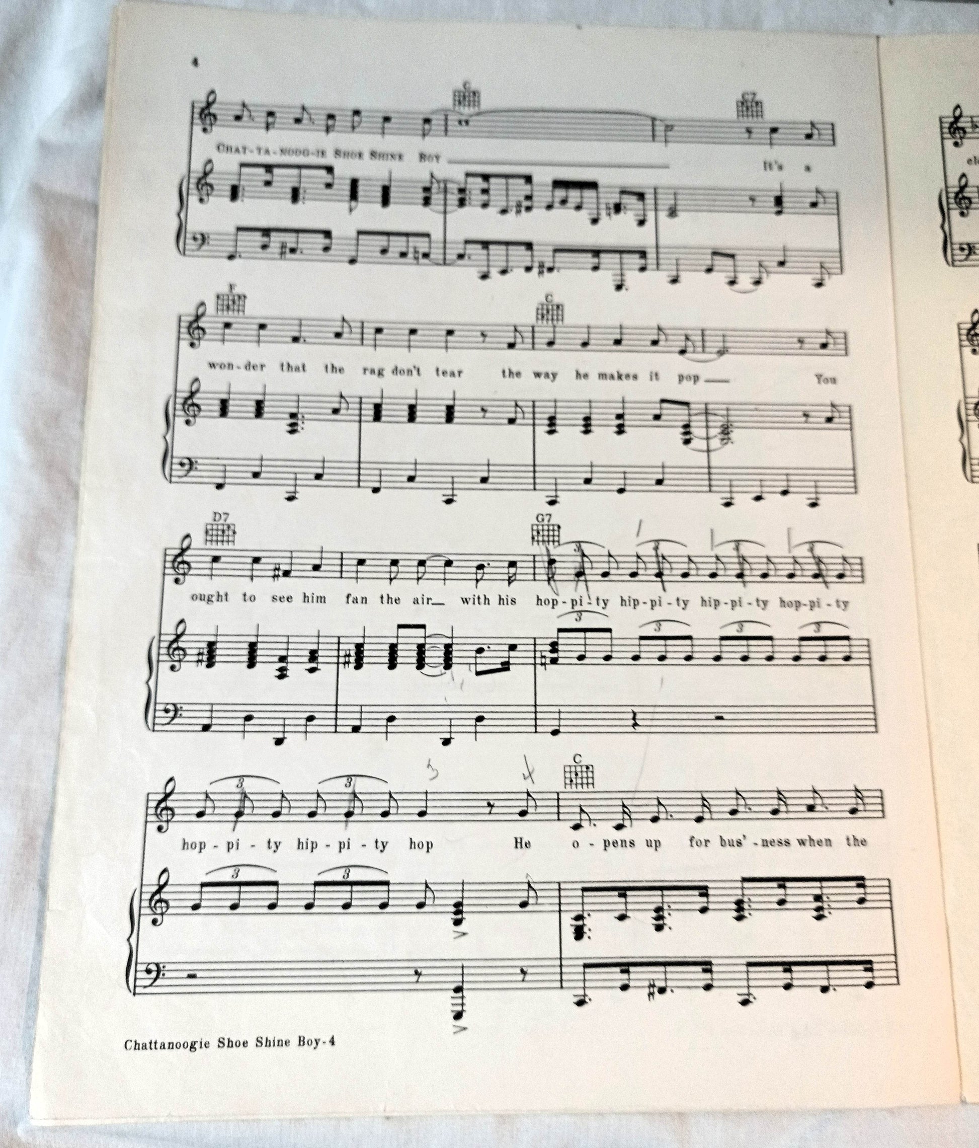 Chattanoogie Shoe Shine Boy Red Foley Jack Stapp Sheet Music 1950 - TulipStuff