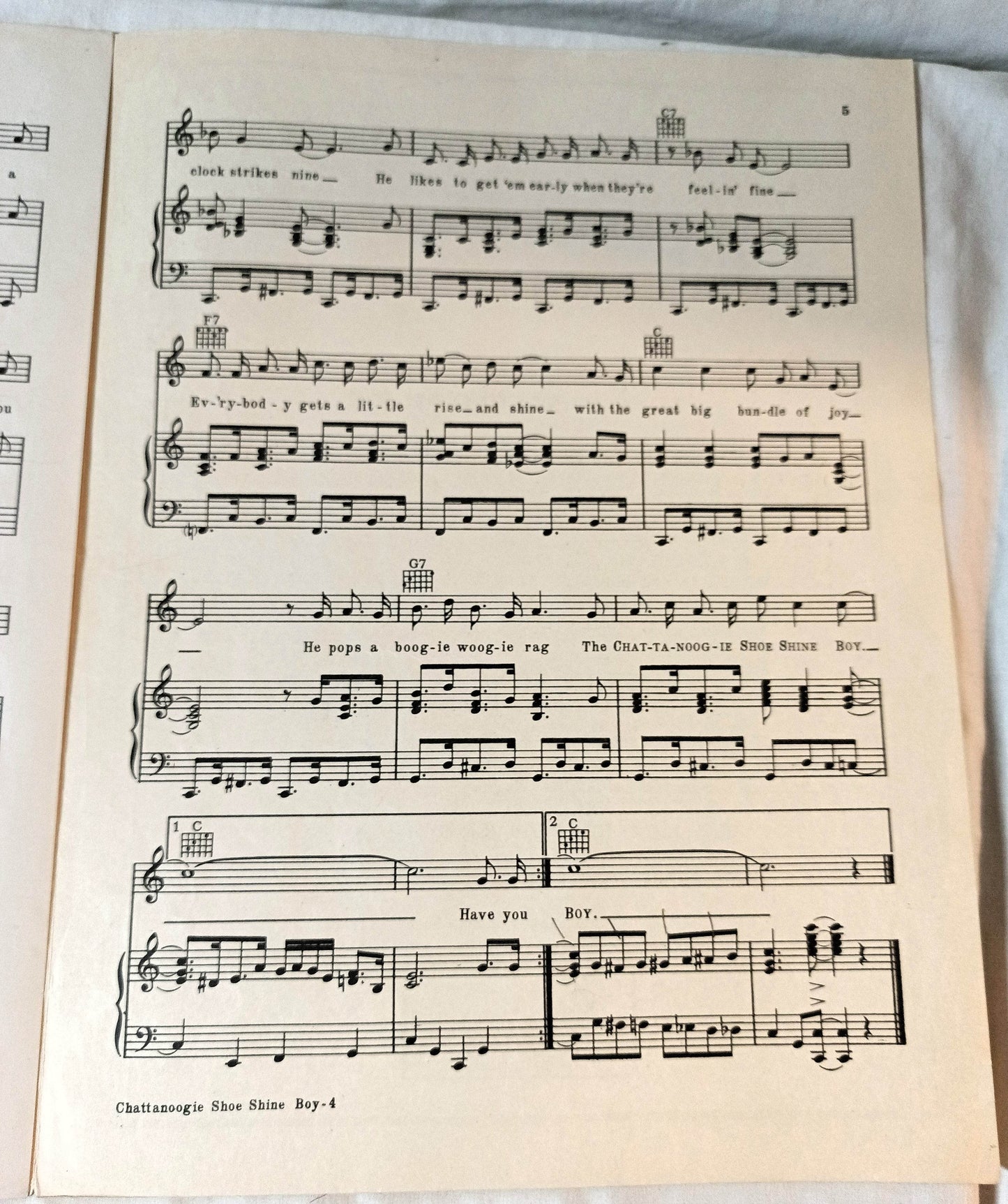 Chattanoogie Shoe Shine Boy Red Foley Jack Stapp Sheet Music 1950 - TulipStuff