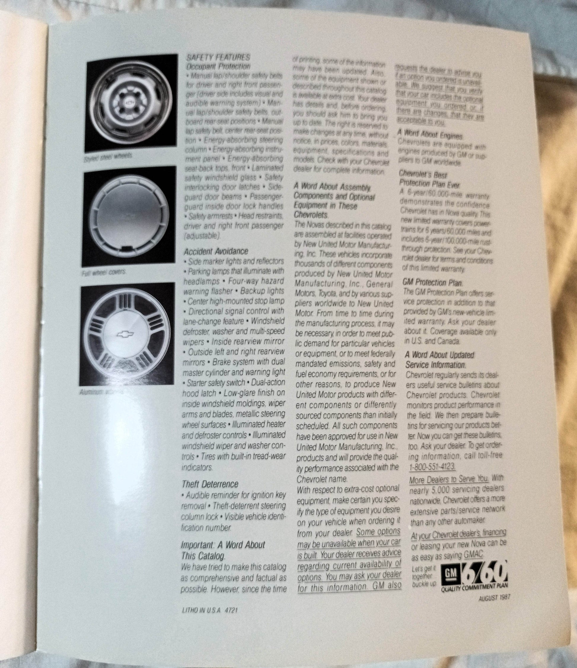 1988 Chevrolet Nova Sedan Hatchback Dealer Sales Brochure - TulipStuff