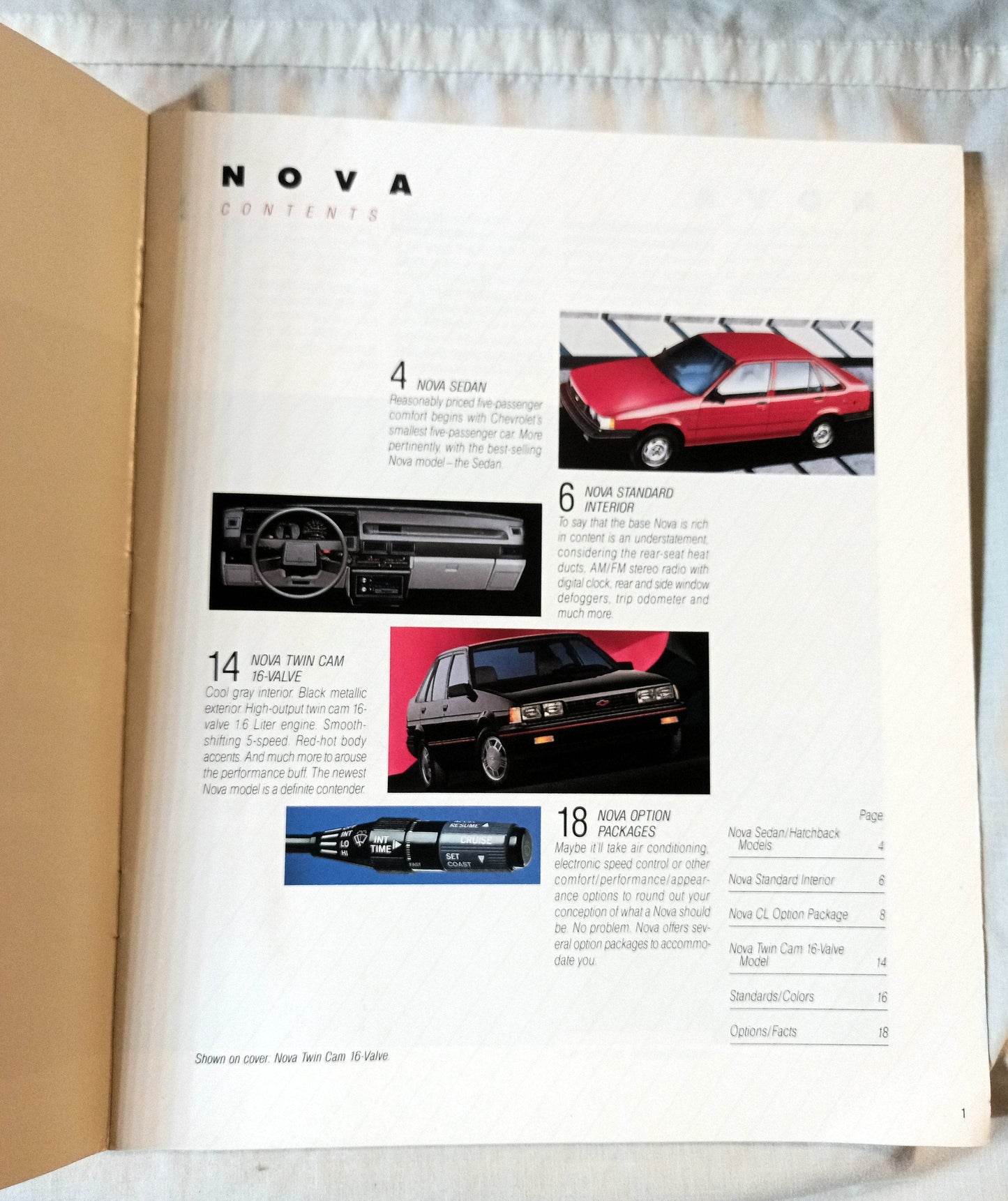 1988 Chevrolet Nova Sedan Hatchback Dealer Sales Brochure - TulipStuff