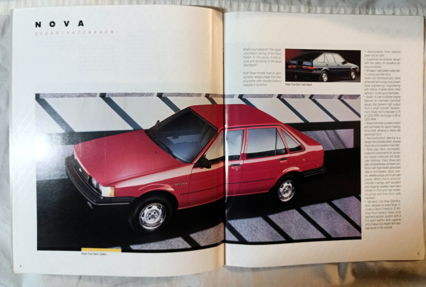 1988 Chevrolet Nova Sedan Hatchback Dealer Sales Brochure - TulipStuff