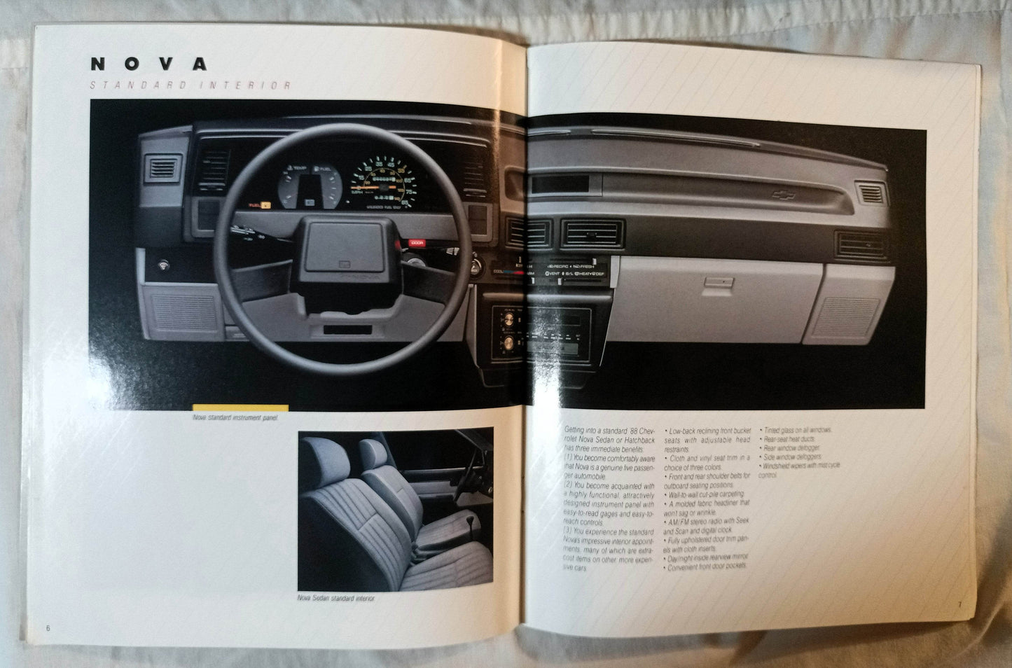 1988 Chevrolet Nova Sedan Hatchback Dealer Sales Brochure - TulipStuff