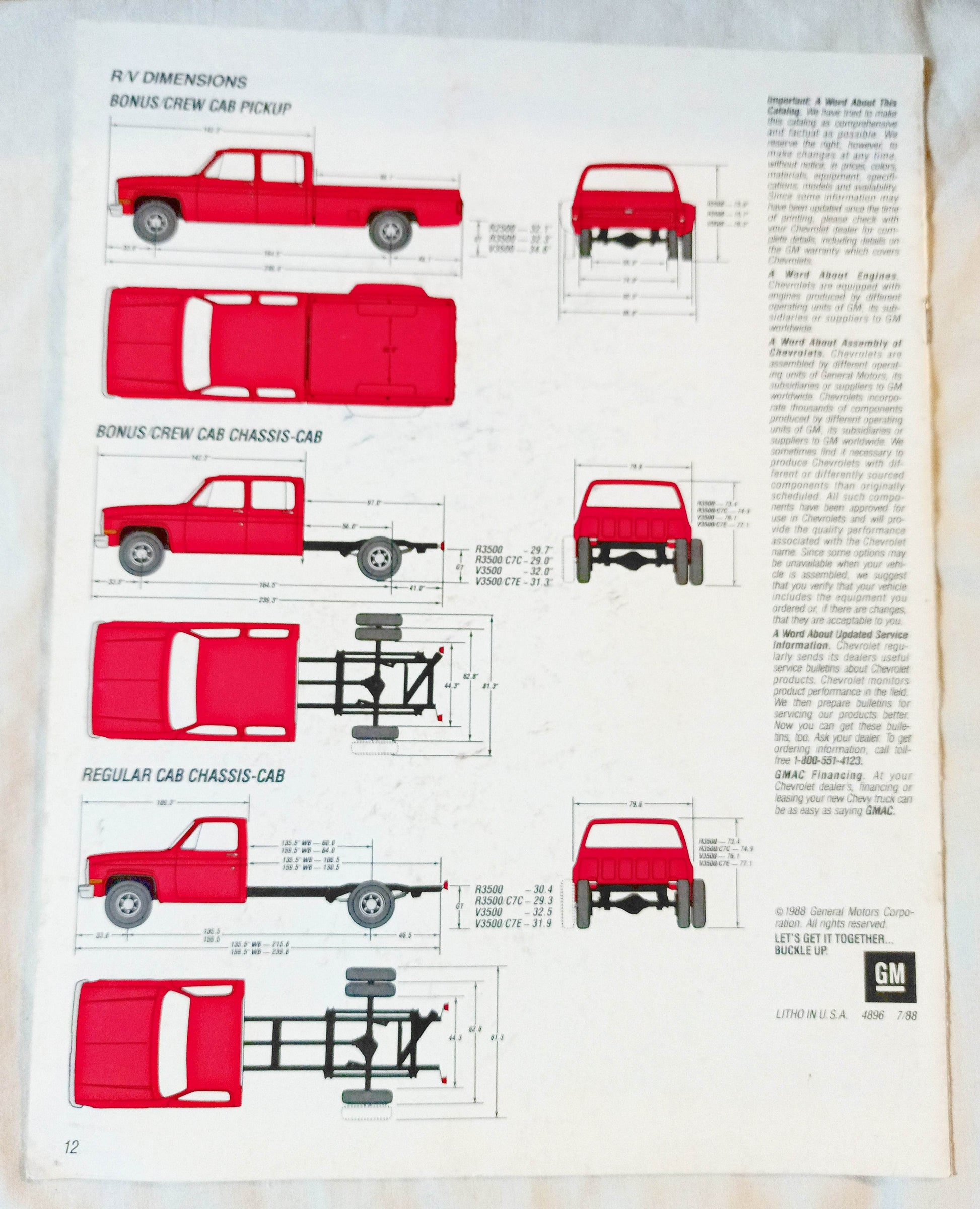1989 Chevy Full-size Pickup Trucks C/K 1500 C/K 2500 C/K 3500 Brochure - TulipStuff