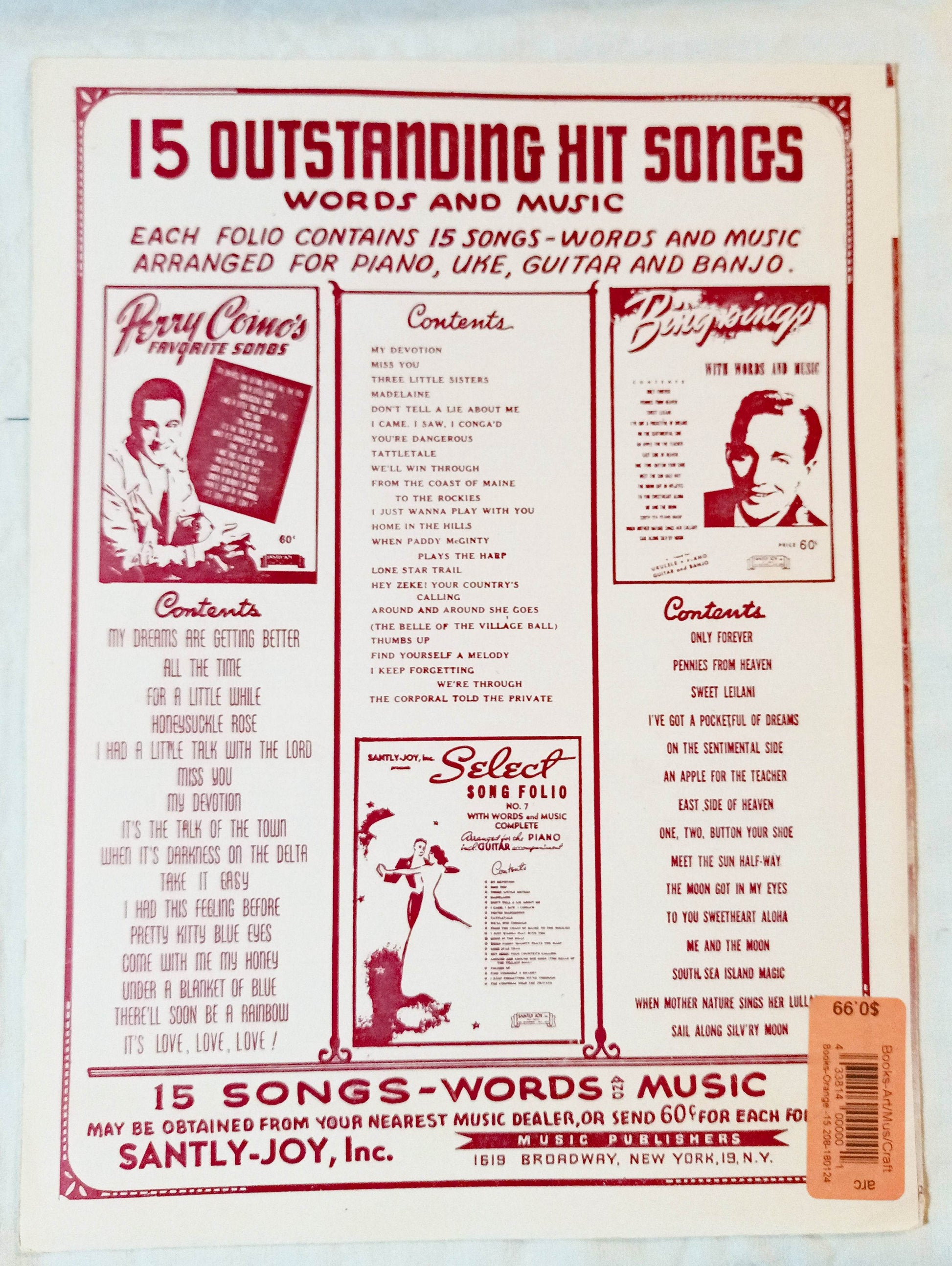 Chi-Baba Chi-Baba My Bambino Go To Sleep Sheet Music Louis Prima 1947 - TulipStuff