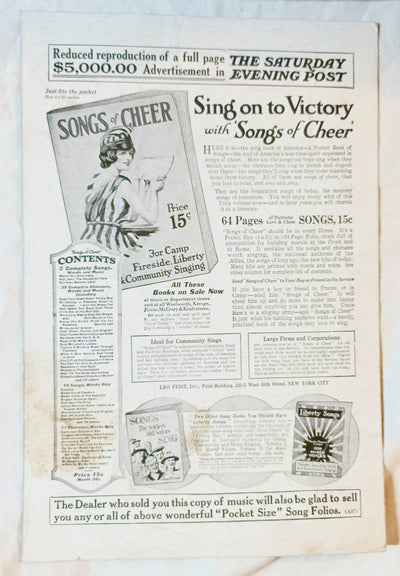 Chong He Come From Hong Kong Harold Weeks Sheet Music 1919 - TulipStuff