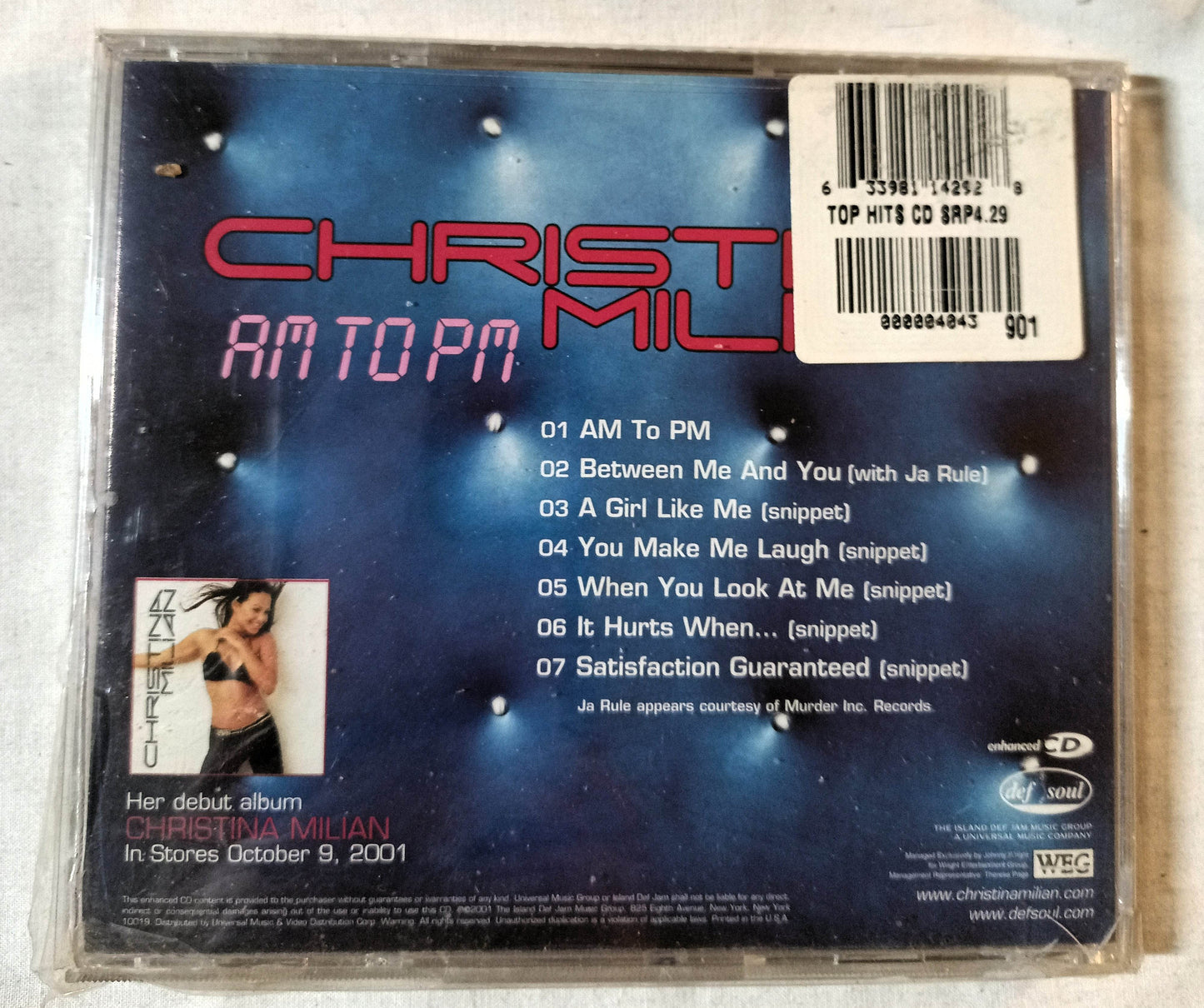 Christina Milian AM To PM Pop Rap Contemporary R&B Single CD 2001 - TulipStuff