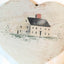 Christopher Gurshin Primitive House Painting Wooden Heart Plaque 1980s - TulipStuff