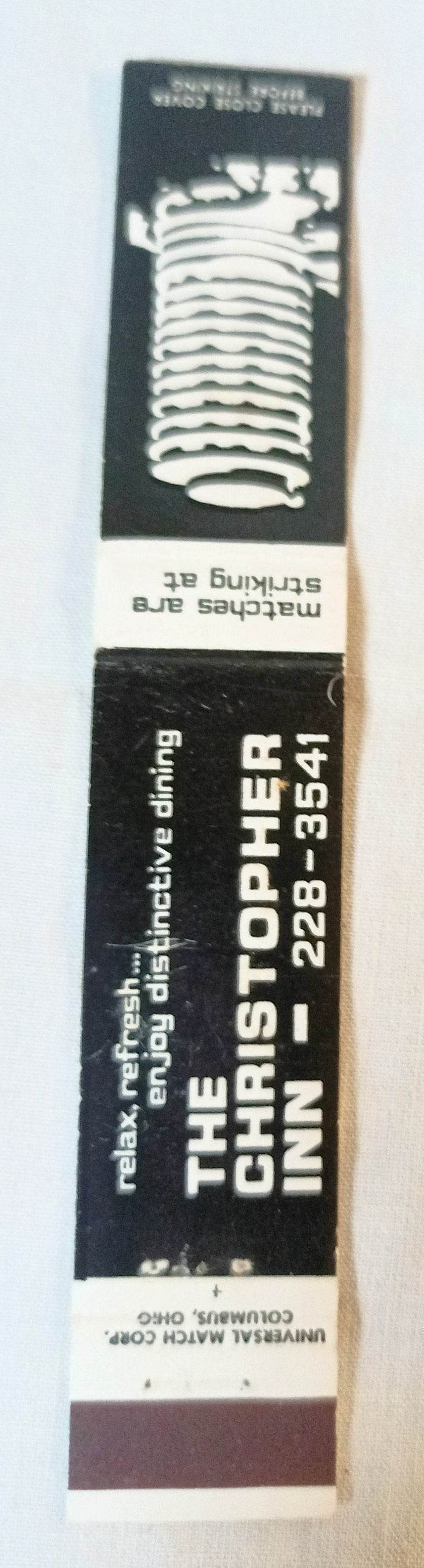 Christopher Inn E Broad St Columbus Ohio Matchbook Cover 1960's - TulipStuff