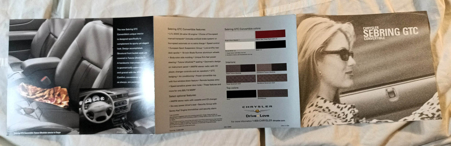 Chrysler Sebring GTC Convertible Dealer Sales Brochure 2002 - TulipStuff
