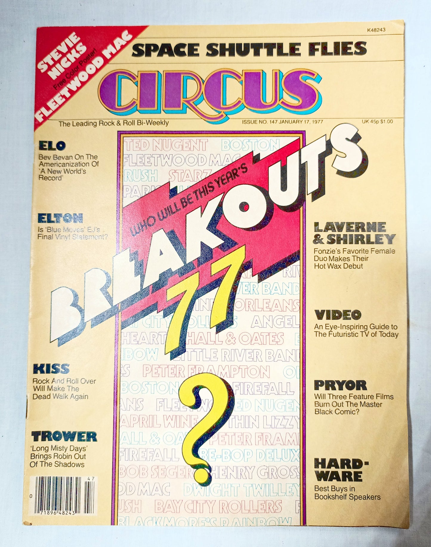 Circus Magazine Jan 17 1977 Breakouts Kiss ELO Elton Pryor NO POSTER - TulipStuff